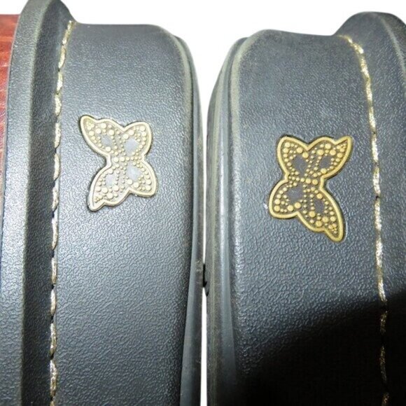 ALEGRIA Kourtney Brown Tooled Leather Platform Buckle Mary Janes size 37 or US 7 - Picture 7 of 11